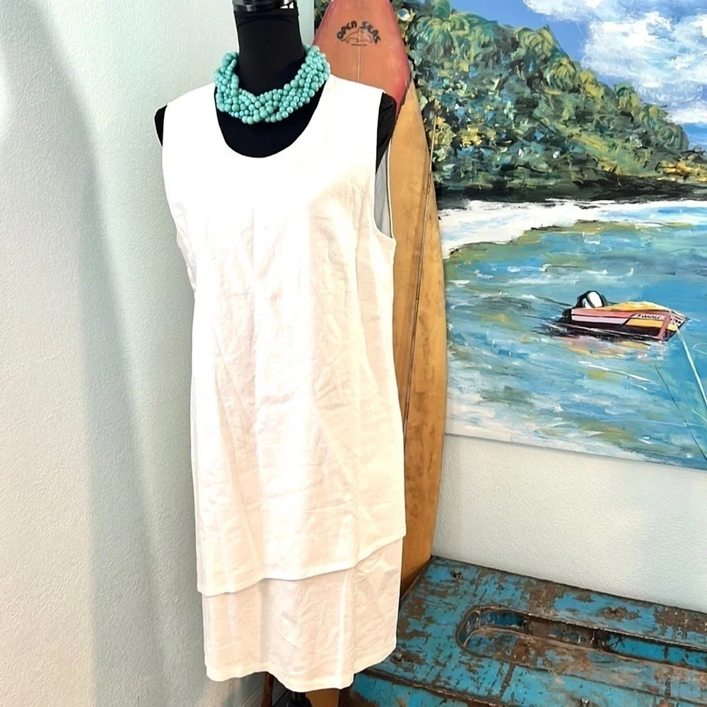 NWT,Charlie Paige,Soft,Linen-Blend,  Brunch & Beyond,Layered Bottom, Size M